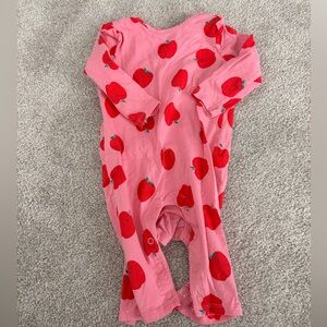 Joe Fresh Pink One-Piece with Red Apple Print